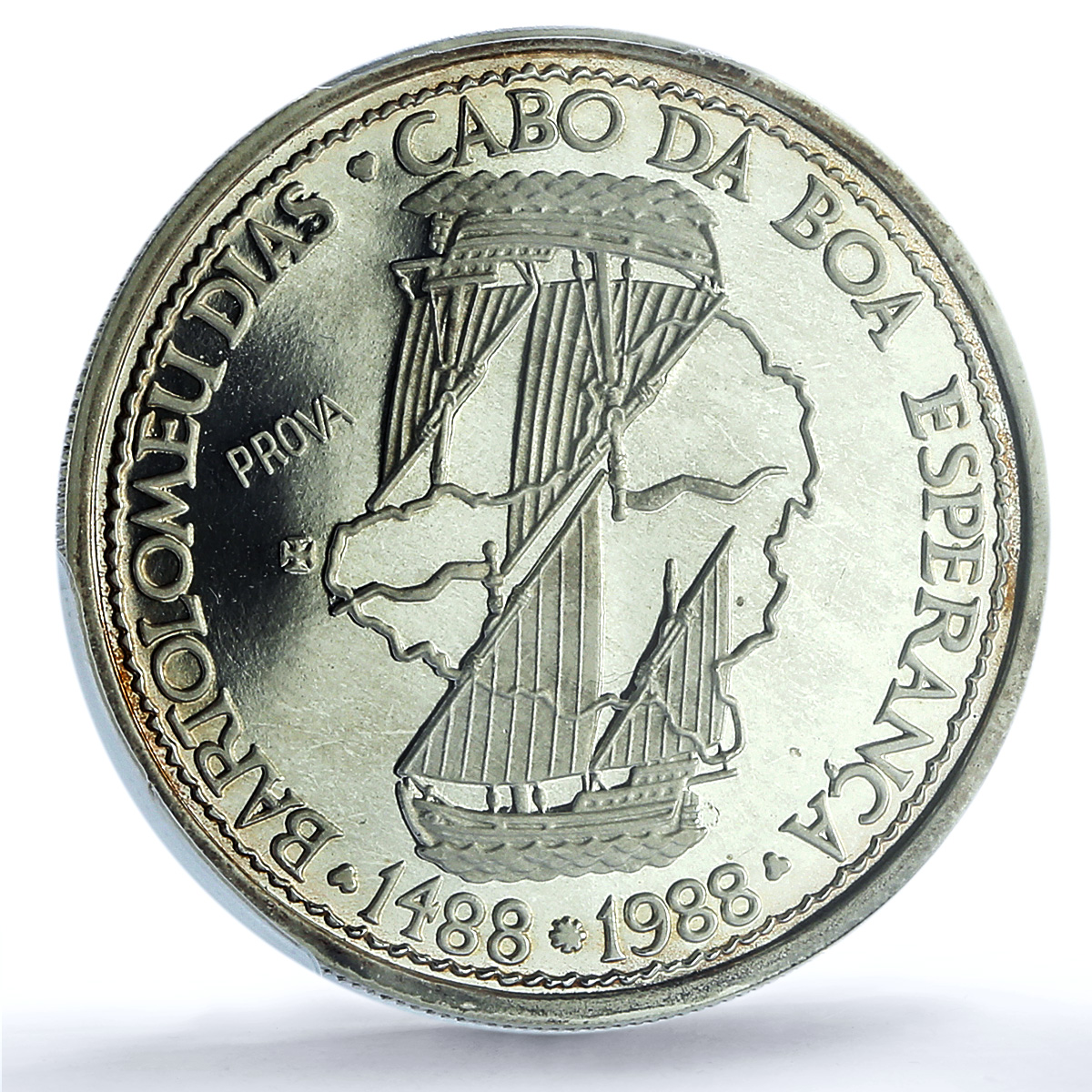 Portugal 100 escudos Bartolomeu Dias Essai KM-642a Ship PR 68 PCGS Ag coin 1988 Portugal 100 escudos Bartolomeu Dias Essai KM-642a Ship PR 68 PCGS Ag coin 1988