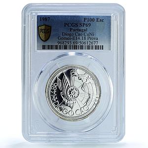 Portugal 100 escudos Diogo Cao Probe KM-641 SP 69 PCGS CuNi coin 1987