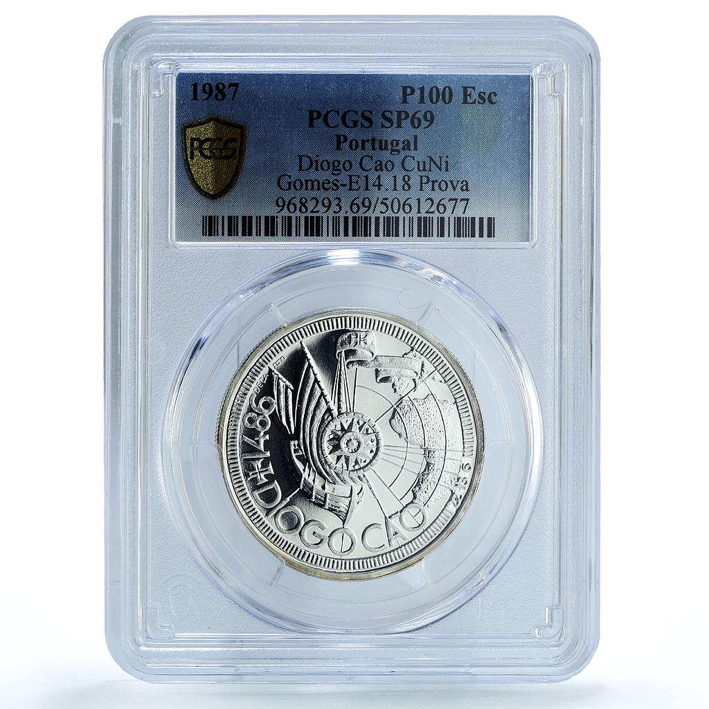 Portugal 100 escudos Diogo Cao Probe KM-641 SP 69 PCGS CuNi coin 1987 Portugal 100 escudos Diogo Cao Probe KM-641 SP 69 PCGS CuNi coin 1987