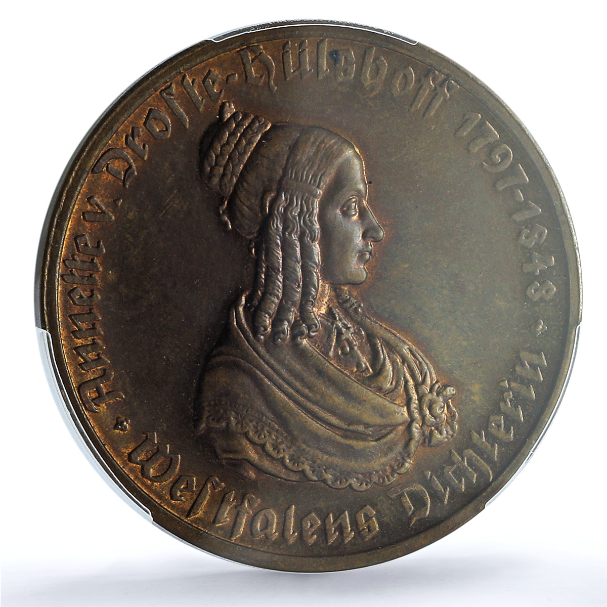 Germany Westphalia 500 mark Annette Hulshoff Horse MS64 PCGS brass coin 1923 Germany Westphalia 500 mark Annette Hulshoff Horse MS64 PCGS brass coin 1923