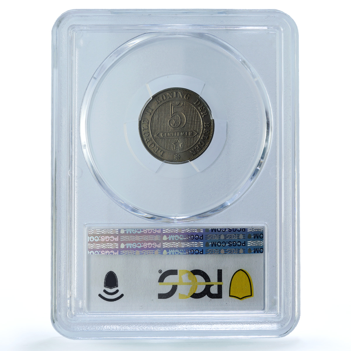 Belgium 5 centimes Leopold II Dutch Text Der Belgen MS62 PCGS CuNi coin 1901