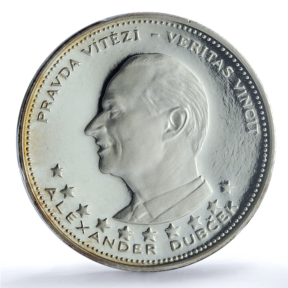 Czechoslovakia Dubcek Jan Hus Pravda Vitezi History SP67 PCGS silver medal 1968 Czechoslovakia Dubcek Jan Hus Pravda Vitezi History SP67 PCGS silver medal 1968