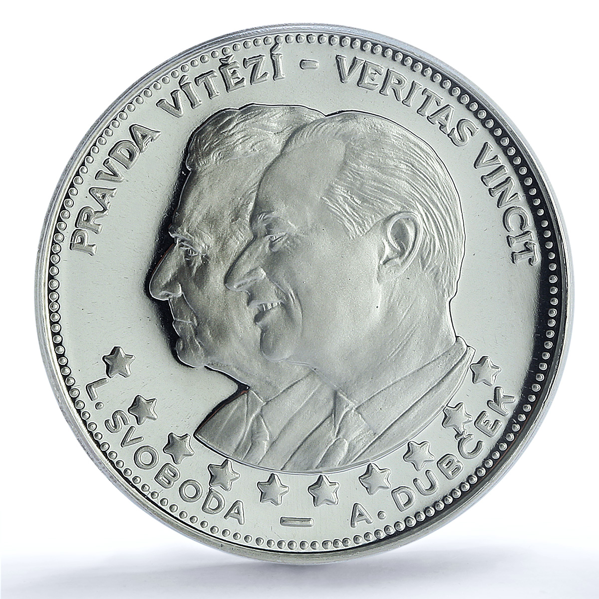 Czechoslovakia Dubcek Svoboda Pravda Vitezi History PR69 PCGS silver medal 1968 Czechoslovakia Dubcek Svoboda Pravda Vitezi History PR69 PCGS silver medal 1968