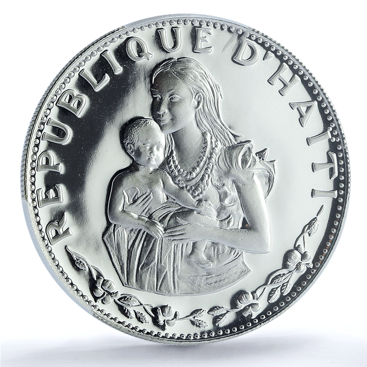 Haiti 50 gourdes Mother with Child Finess Left PR69 PCGS silver coin 1973 Haiti 50 gourdes Mother with Child Finess Left PR69 PCGS silver coin 1973