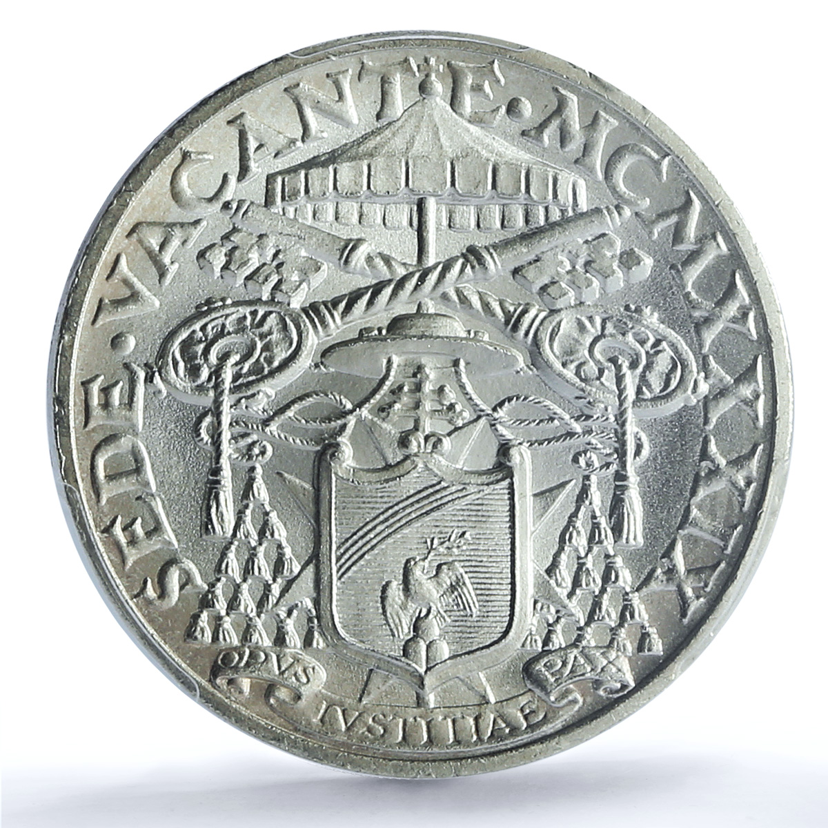 Italy Vatican 10 lire Sede Vacante Dove Sun KM-21 MS67 PCGS silver coin 1939 Italy Vatican 10 lire Sede Vacante Dove Sun KM-21 MS67 PCGS silver coin 1939