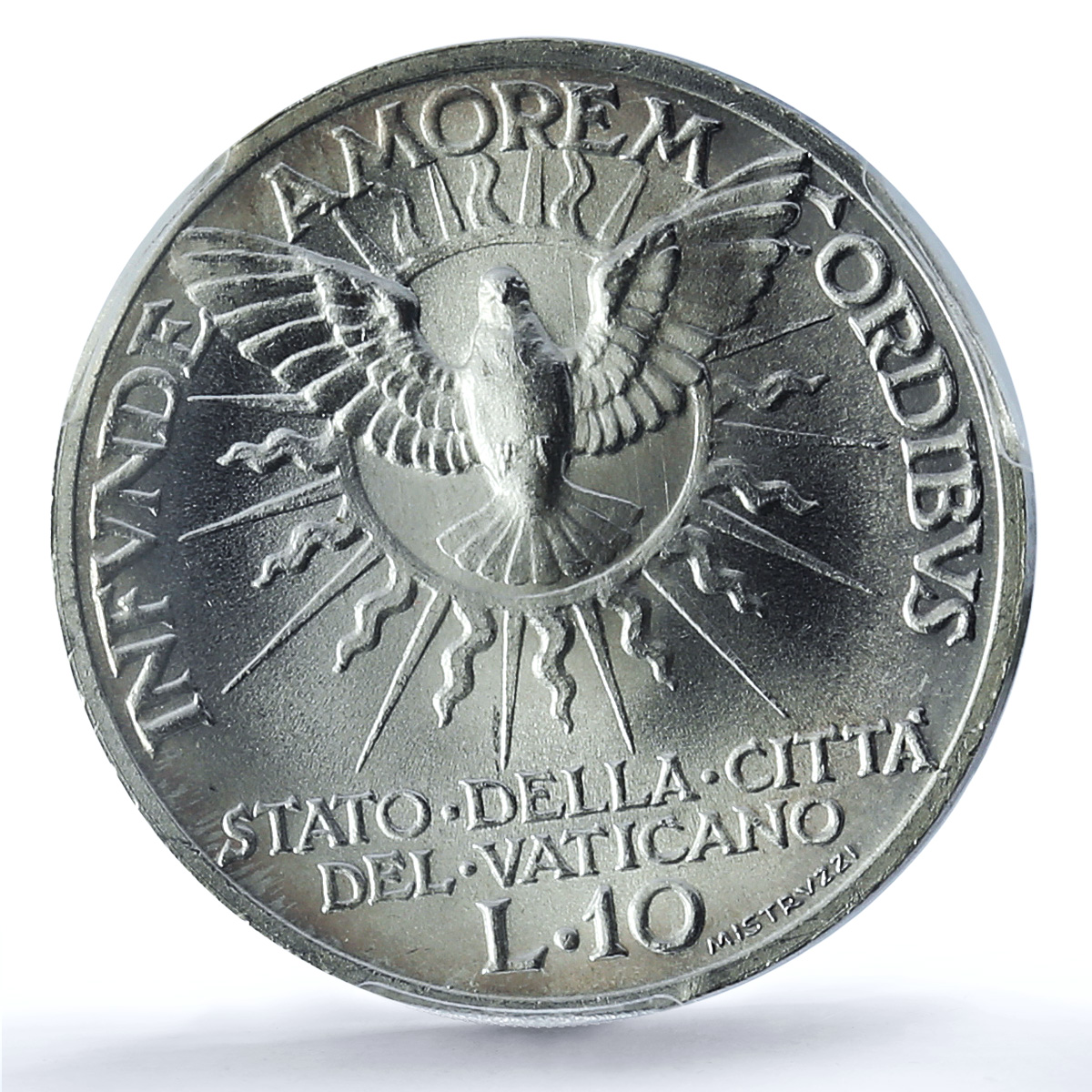 Italy Vatican 10 lire Sede Vacante Dove Sun KM-21 MS67 PCGS silver coin 1939 Italy Vatican 10 lire Sede Vacante Dove Sun KM-21 MS67 PCGS silver coin 1939