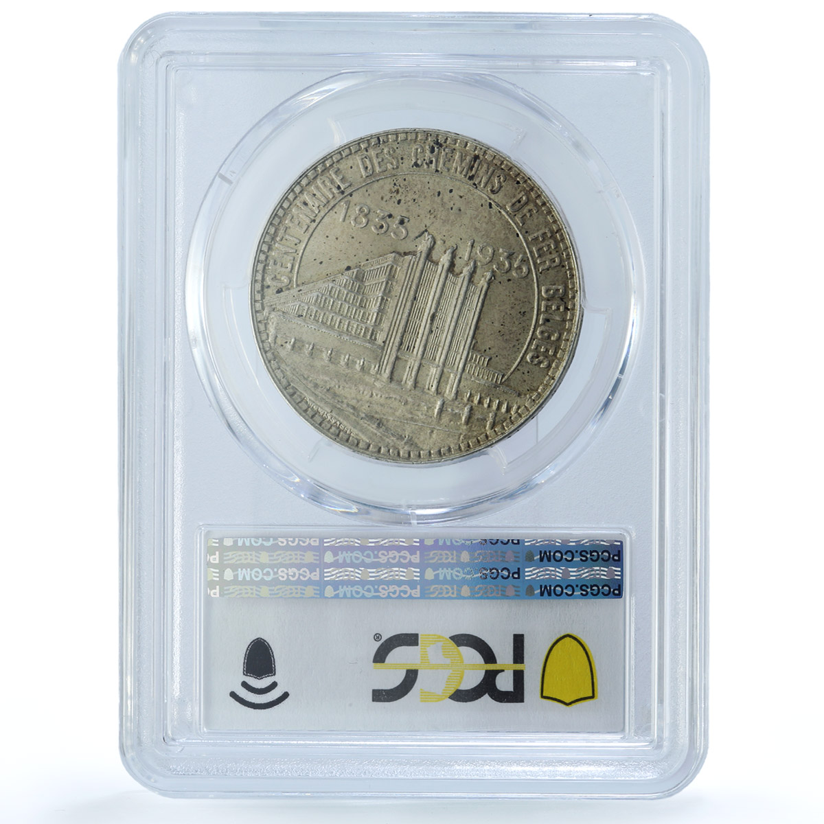 Belgium 50 francs Brussels Expo Railways KM-106.1 MS64 PCGS silver coin 1935 Belgium 50 francs Brussels Expo Railways KM-106.1 MS64 PCGS silver coin 1935