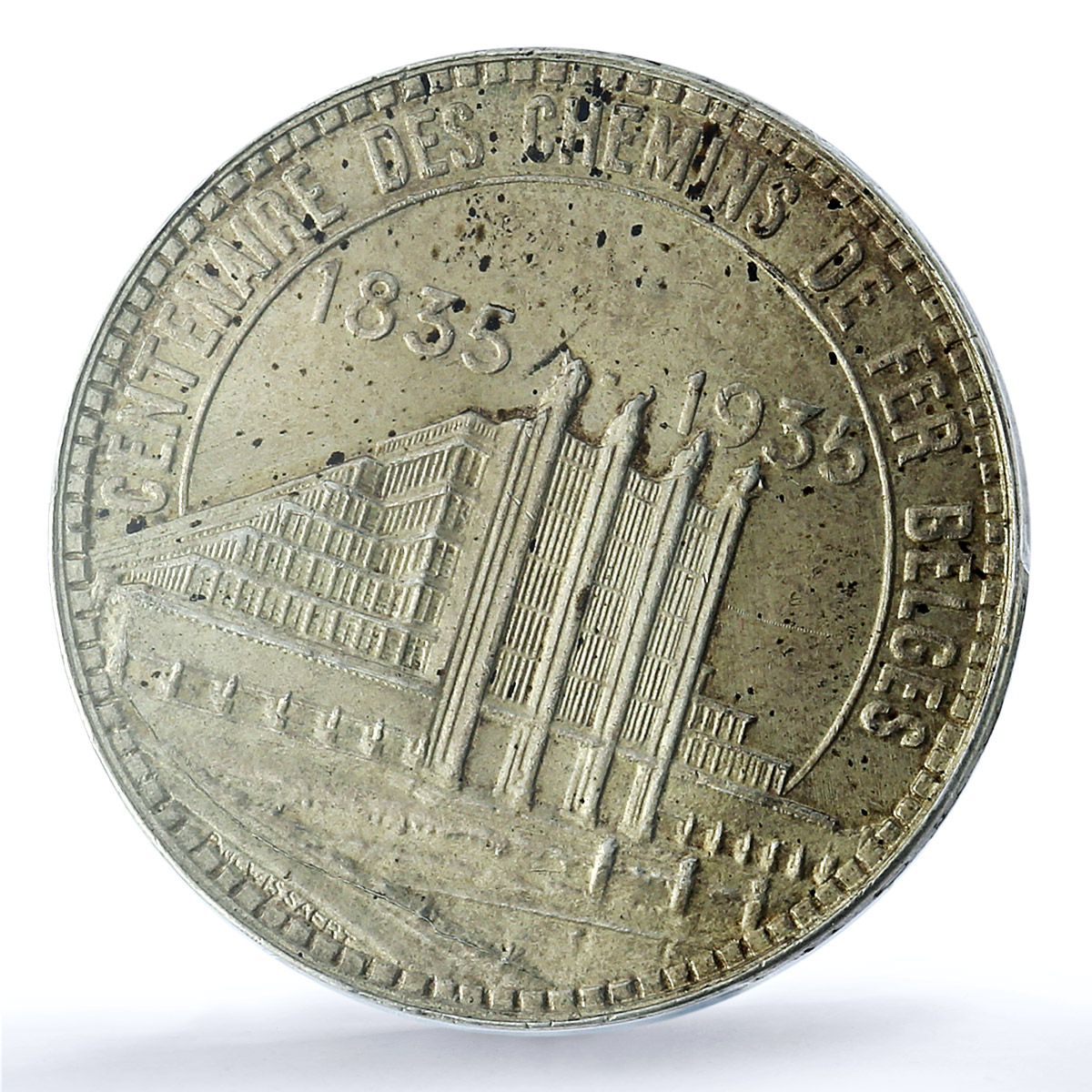 Belgium 50 francs Brussels Expo Railways KM-106.1 MS64 PCGS silver coin 1935 Belgium 50 francs Brussels Expo Railways KM-106.1 MS64 PCGS silver coin 1935
