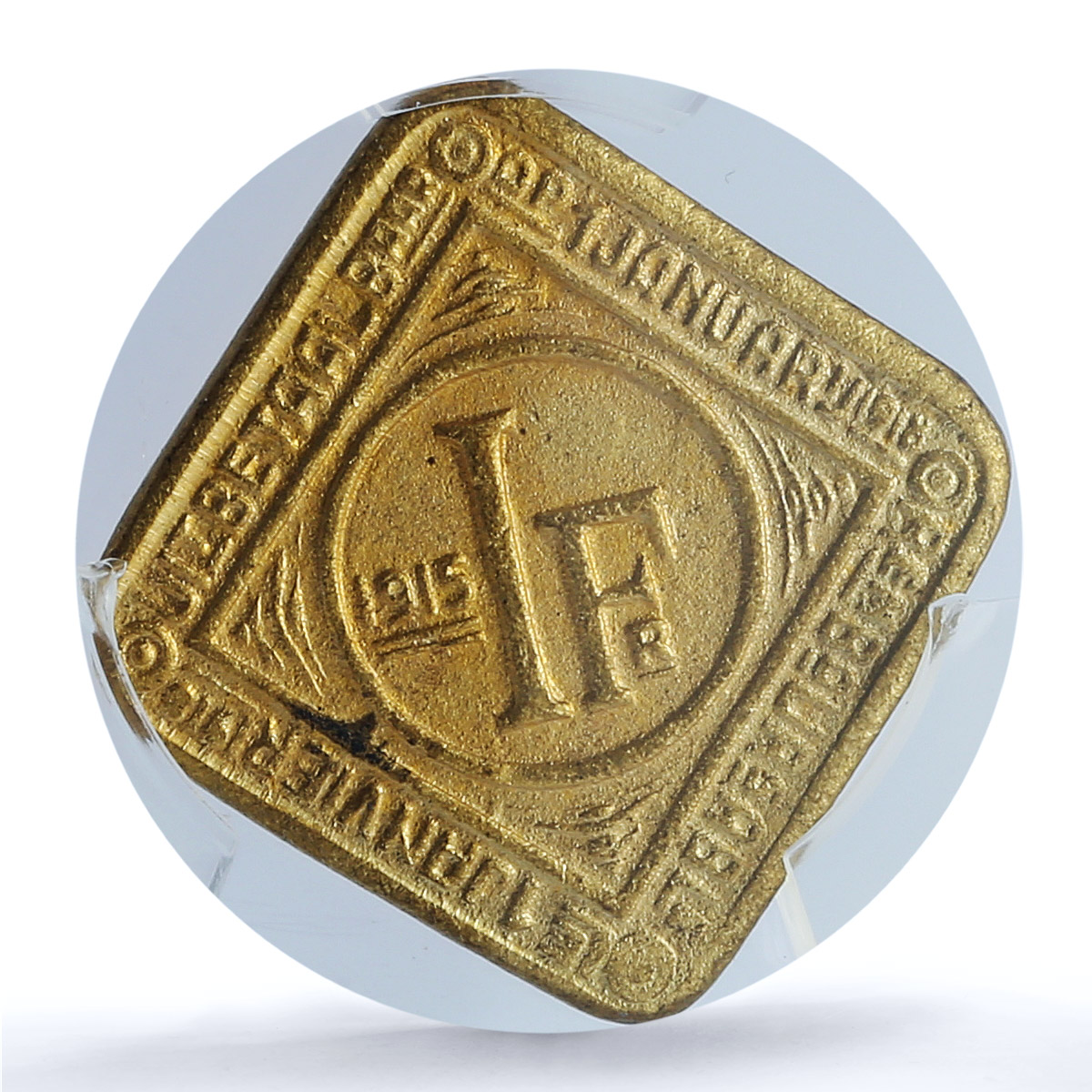 Belgium Ghent 1 franken German Occupation Coinage KM-Tn3 MS64 PCGS coin 1915 Belgium Ghent 1 franken German Occupation Coinage KM-Tn3 MS64 PCGS coin 1915
