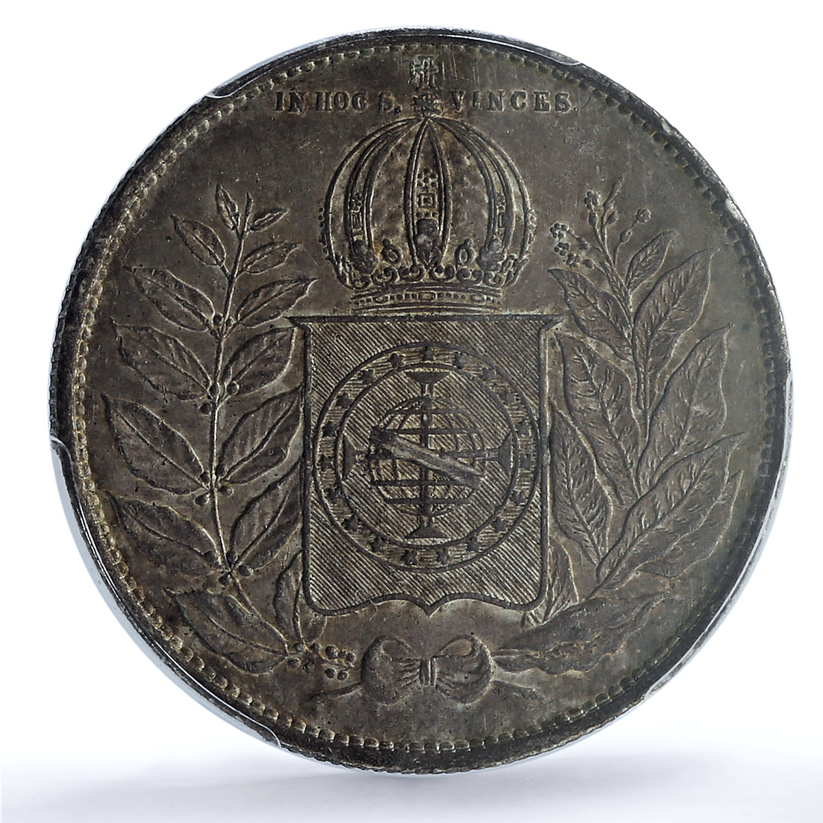 Brazil 2000 reis King Pedro II Coinage KM-462 AU55 PCGS silver coin 1851 Brazil 2000 reis King Pedro II Coinage KM-462 AU55 PCGS silver coin 1851