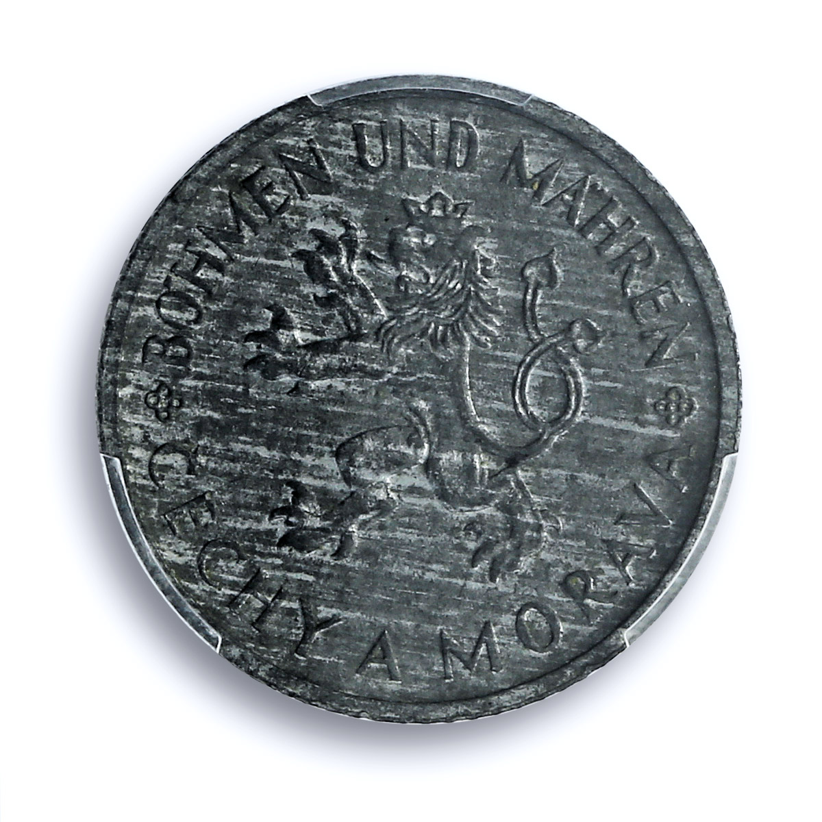 Czech Bohemia Moravia koruna German Occupation Coinage KM-4 MS63 PCGS coin 1943 Czech Bohemia Moravia koruna German Occupation Coinage KM-4 MS63 PCGS coin 1943