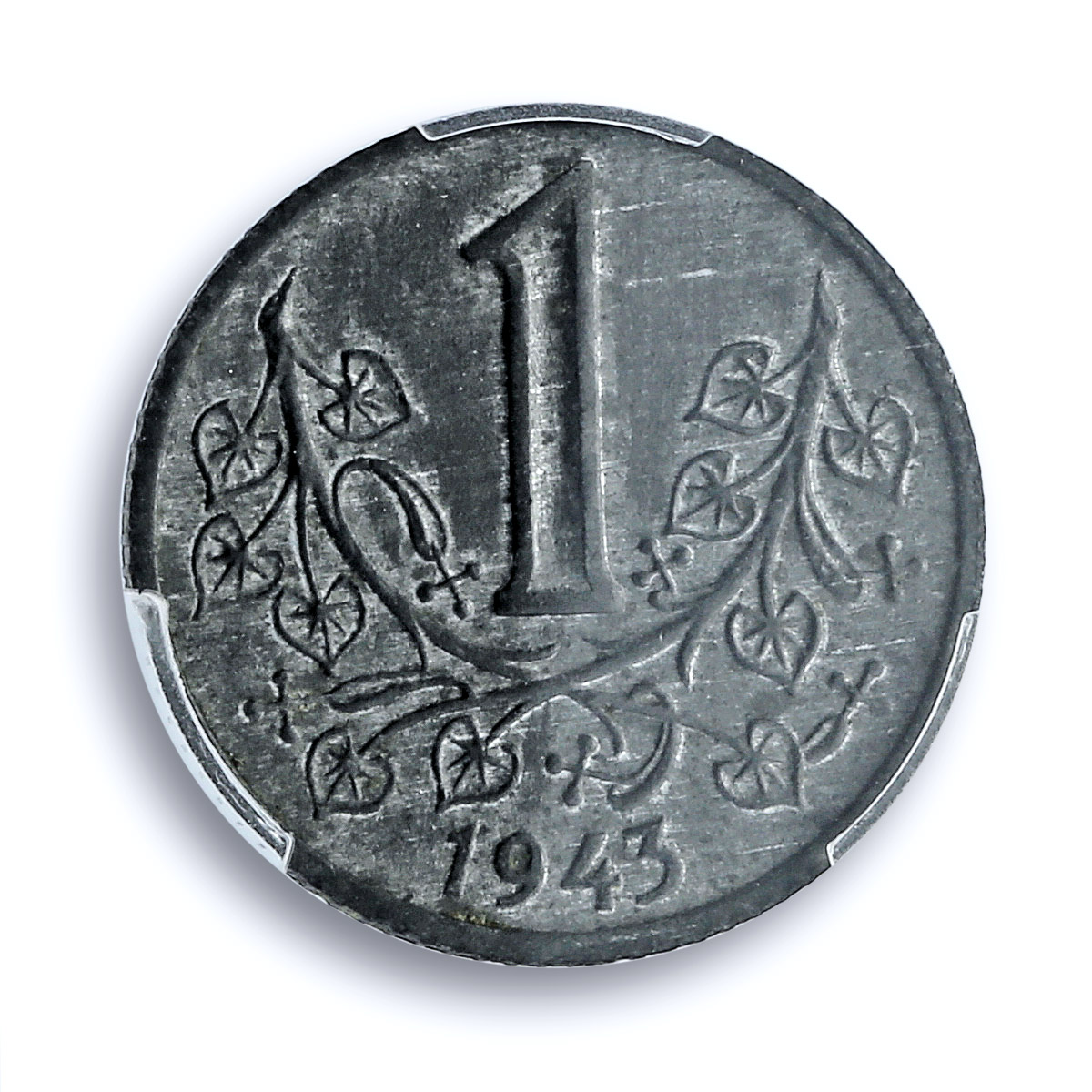 Czech Bohemia Moravia koruna German Occupation Coinage KM-4 MS63 PCGS coin 1943 Czech Bohemia Moravia koruna German Occupation Coinage KM-4 MS63 PCGS coin 1943