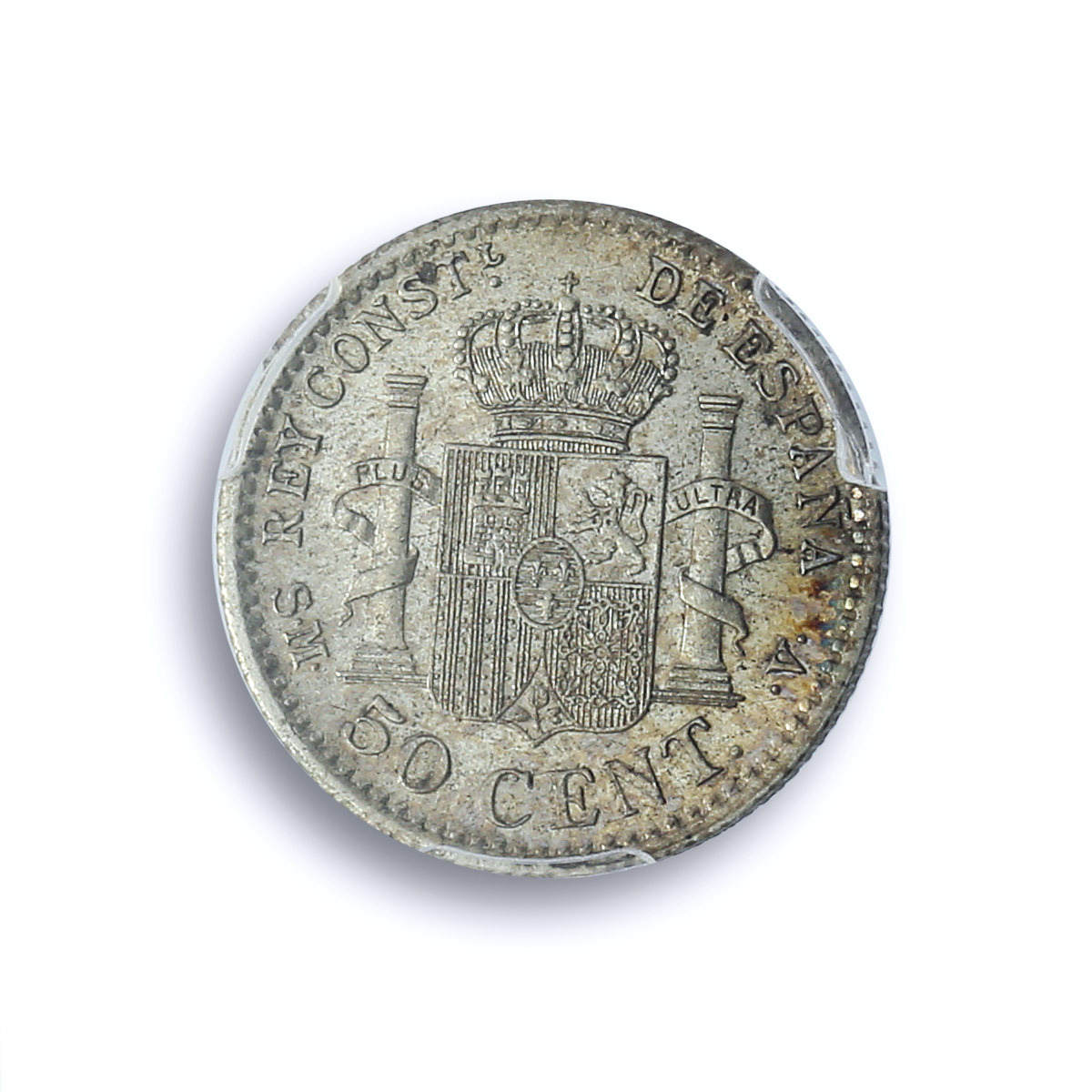 Spain 50 centimos King Alfonso XIII Coinage Mark SMV MS62 PCGS silver coin 1904 Spain 50 centimos King Alfonso XIII Coinage Mark SMV MS62 PCGS silver coin 1904