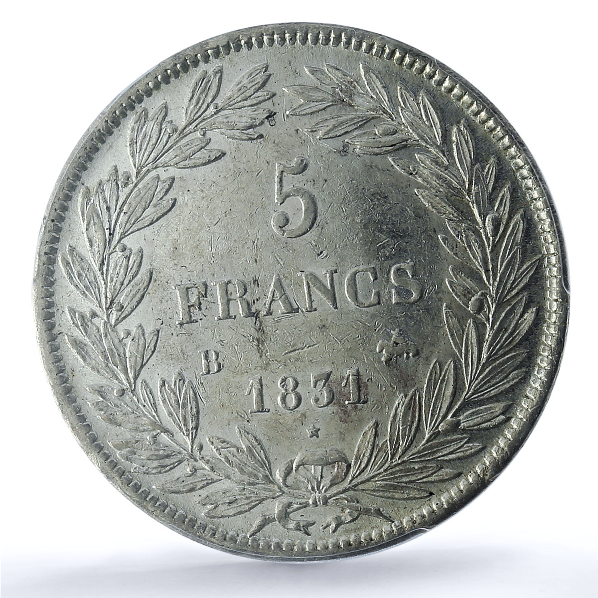 France 5 francs Louis Philippe Coinage Rouen Mint AU58 PCGS silver coin 1831 France 5 francs Louis Philippe Coinage Rouen Mint AU58 PCGS silver coin 1831