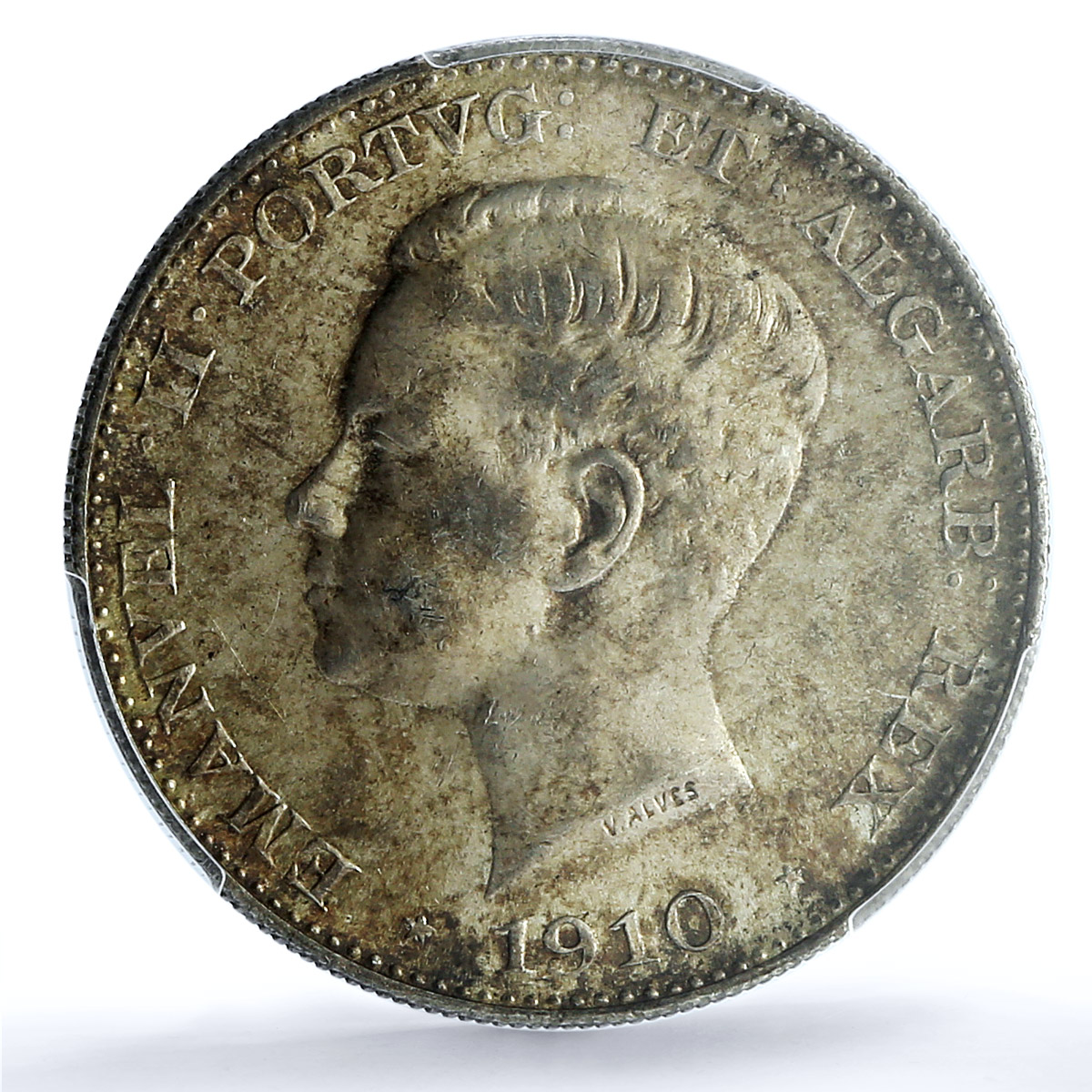 Portugal 500 reis Marquez de Pombal Seated Victory MS62 PCGS silver coin 1910 Portugal 500 reis Marquez de Pombal Seated Victory MS62 PCGS silver coin 1910