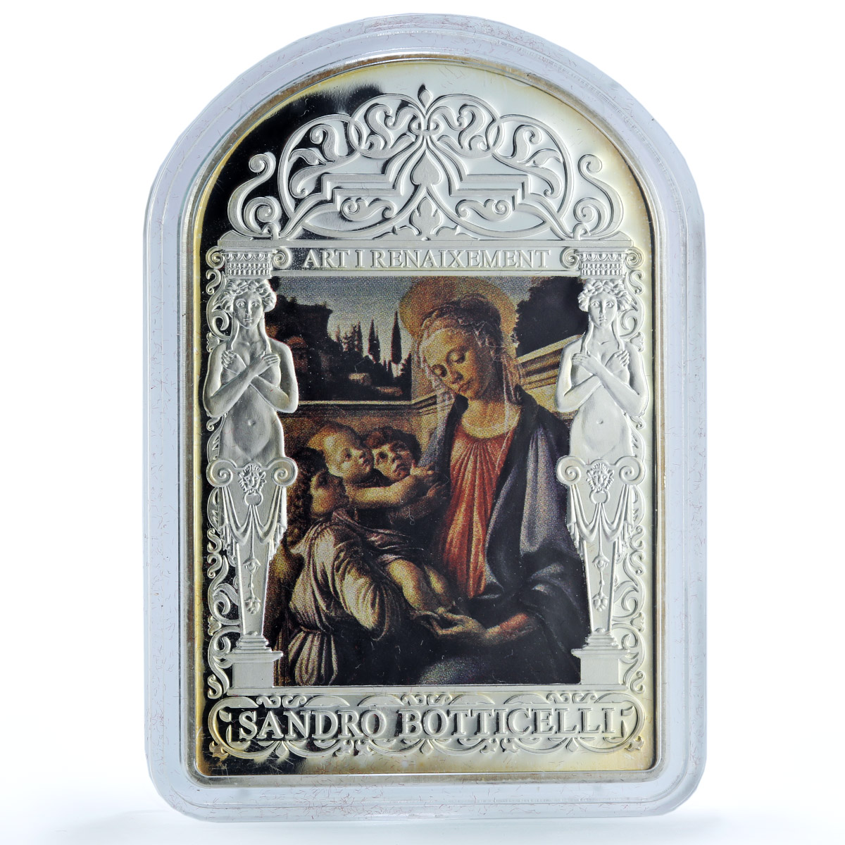 Andorra 15 diners Madonna Child Angels Botticelli KM-328 Art silver coin 2012