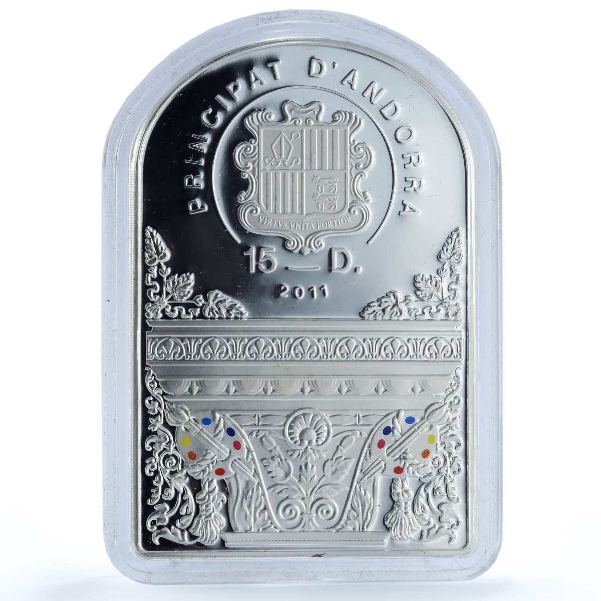 Andorra 15 diners Small Cowper Madonna Raphael KM-470 Art proof silver coin 2011