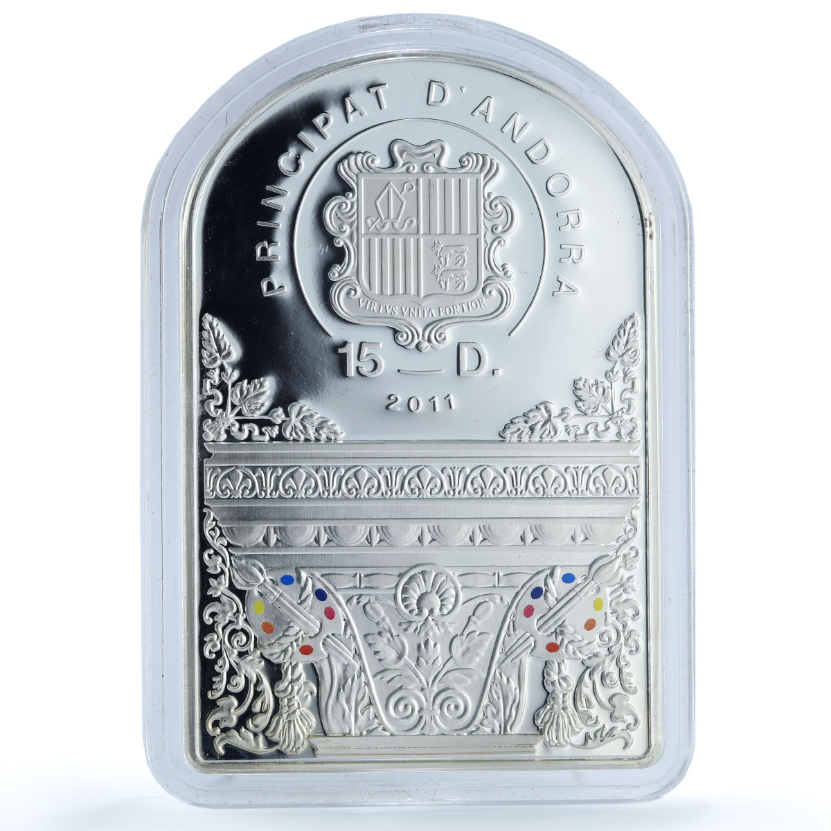 Andorra 15 diners Small Cowper Madonna Raphael KM-470 Art proof silver coin 2011