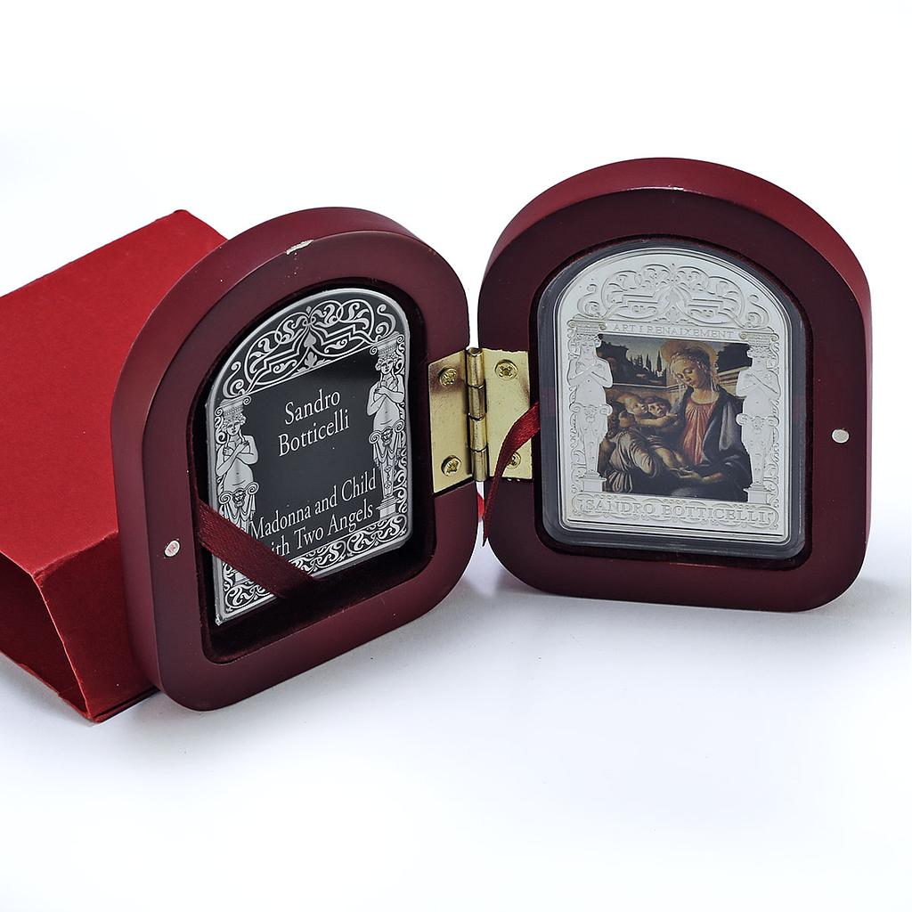Andorra 15 diners Madonna Child Angels Botticelli KM-328 Art silver coin 2012 Andorra 15 diners Madonna Child Angels Botticelli KM-328 Art silver coin 2012
