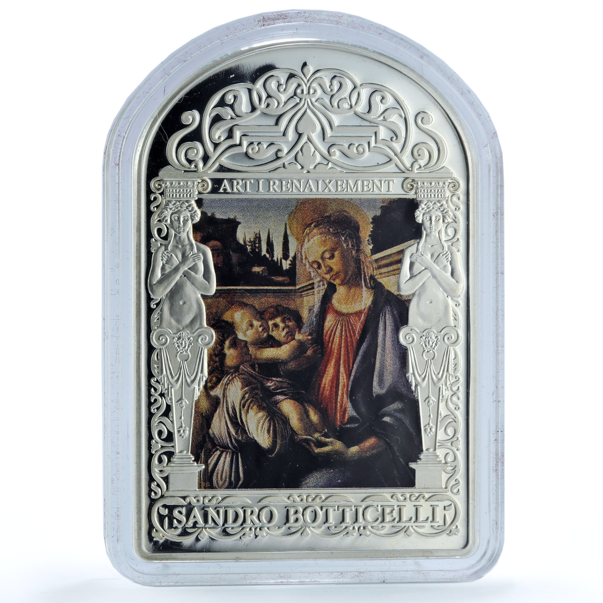 Andorra 15 diners Madonna Child Angels Botticelli KM-328 Art silver coin 2012 Andorra 15 diners Madonna Child Angels Botticelli KM-328 Art silver coin 2012