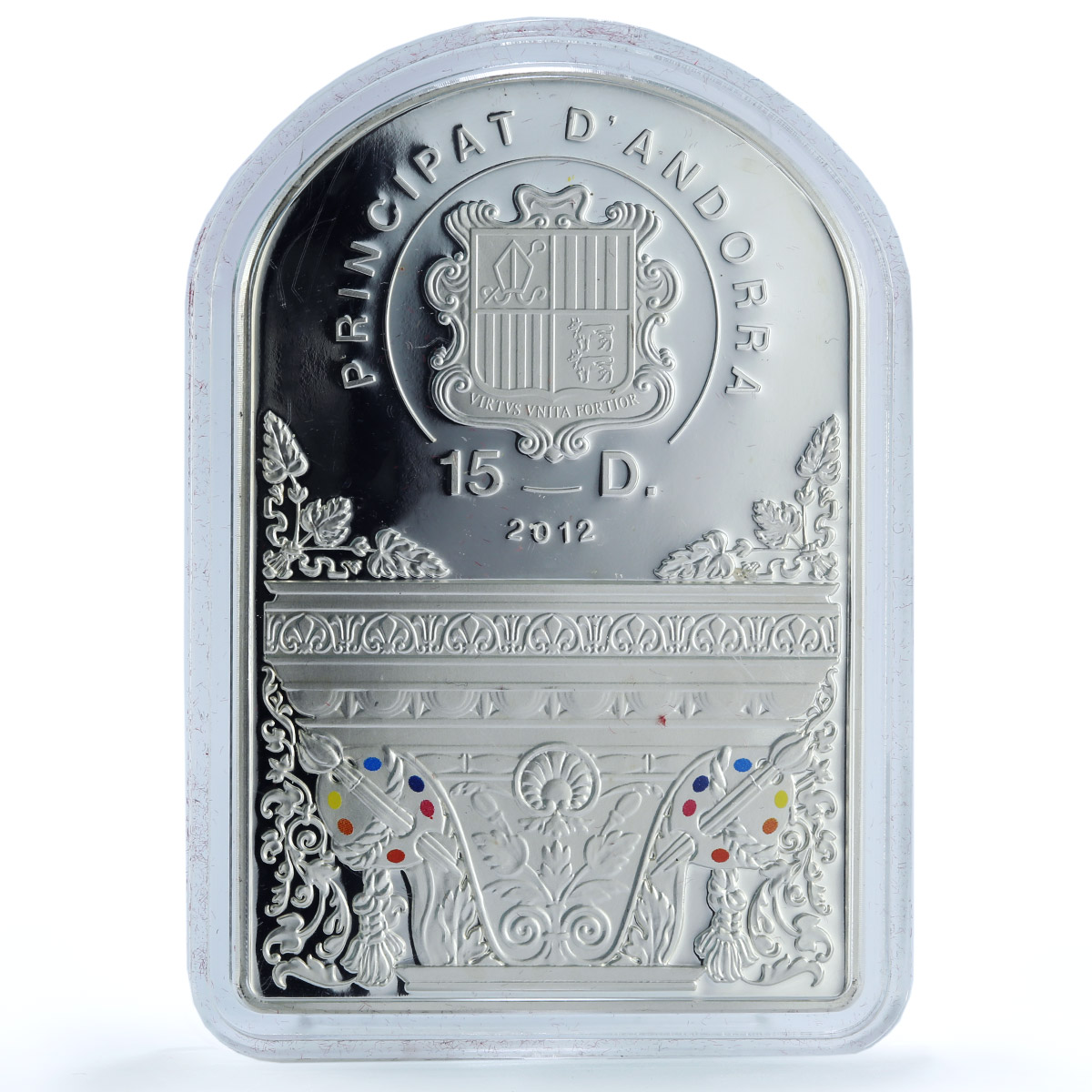 Andorra 15 diners Madonna Child Angels Botticelli KM-328 Art silver coin 2012 Andorra 15 diners Madonna Child Angels Botticelli KM-328 Art silver coin 2012