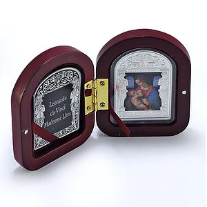 Andorra 15 diners Madonna Litta Da Vinci KM-327 Art proof silver coin 2011