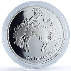 Argentina 25 pesos Ibero-American Man Horse KM-131 Doma Criolla silver coin 2000