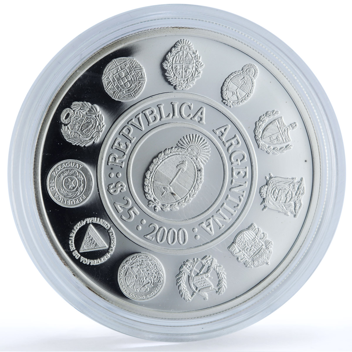 Argentina 25 pesos Ibero-American Man Horse KM-131 Doma Criolla silver coin 2000