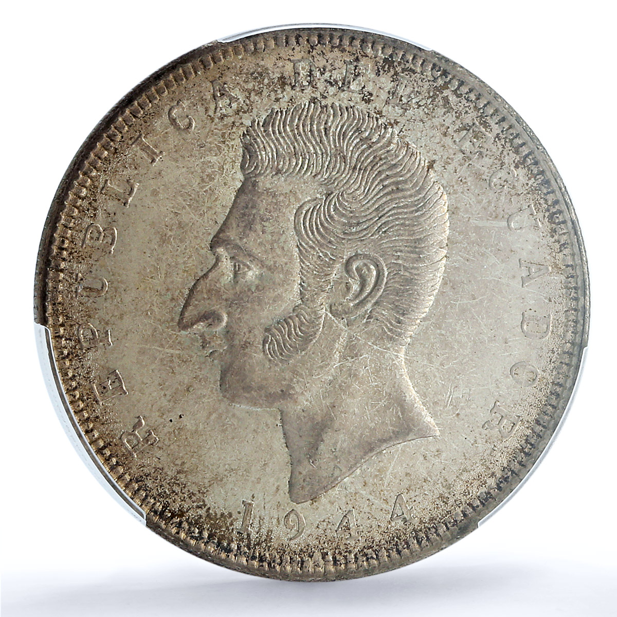 Ecuador 5 sucres Republic Coinage Antonio Sucre KM-79 MS64 PCGS silver coin 1944 Ecuador 5 sucres Republic Coinage Antonio Sucre KM-79 MS64 PCGS silver coin 1944