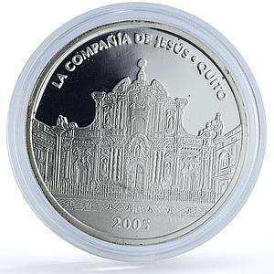 Ecuador 25000 sucres Ibero-American Architecture KM-120 Church silver coin 2005
