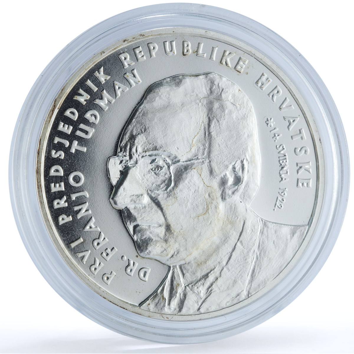 Croatia 150 kuna Franjo Tudman KM-59 History Politics proof silver coin 1997