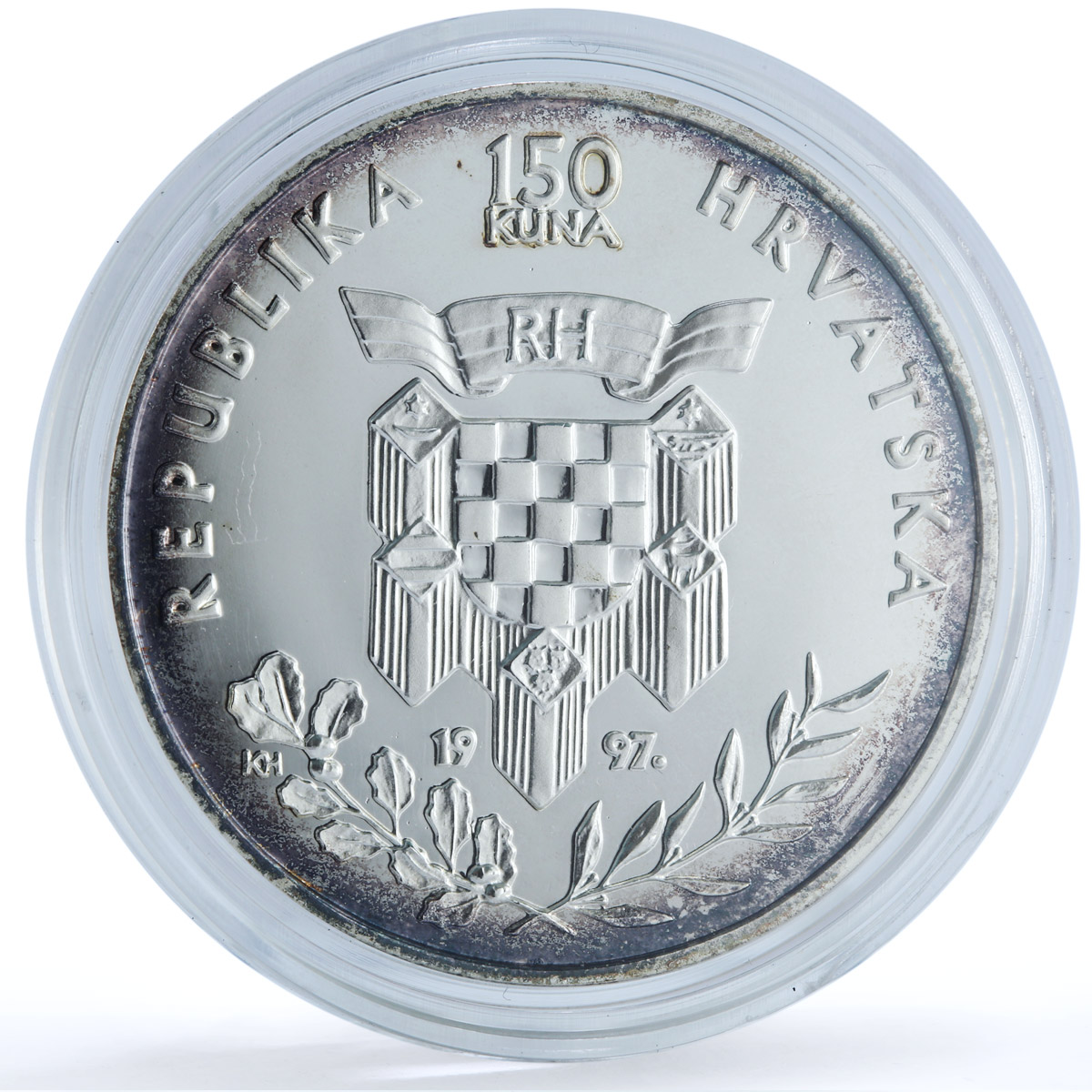 Croatia 150 kuna Franjo Tudman KM-59 History Politics proof silver coin 1997