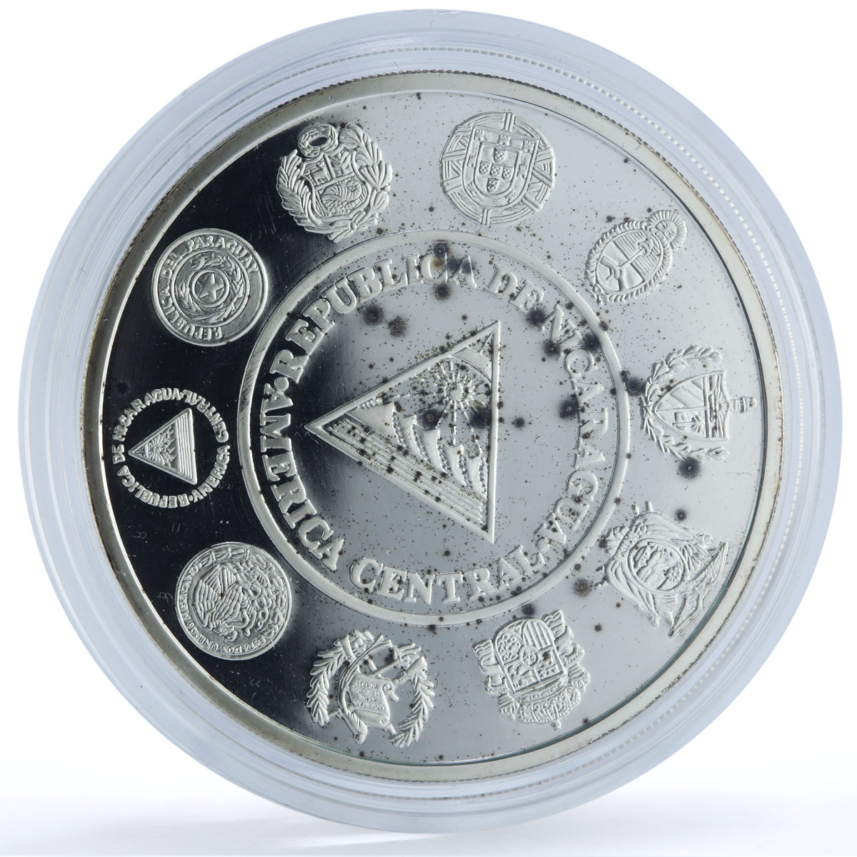 Nicaragua 10 cordobas Ibero-American Architecture KM-106 Church silver coin 2005