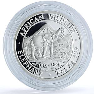 Somalia 250 shillings Elephant KM-197 African Wildlife proof silver coin 2006