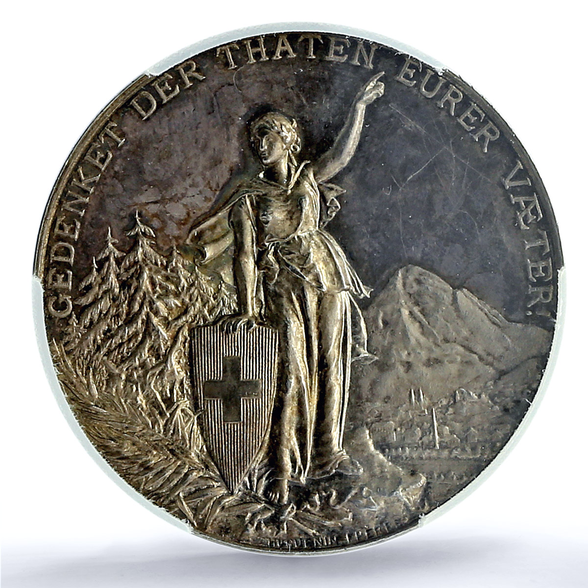 Switzerland Shooting Festival Glarus Glaris SP 62 PCGS silver medal 1892