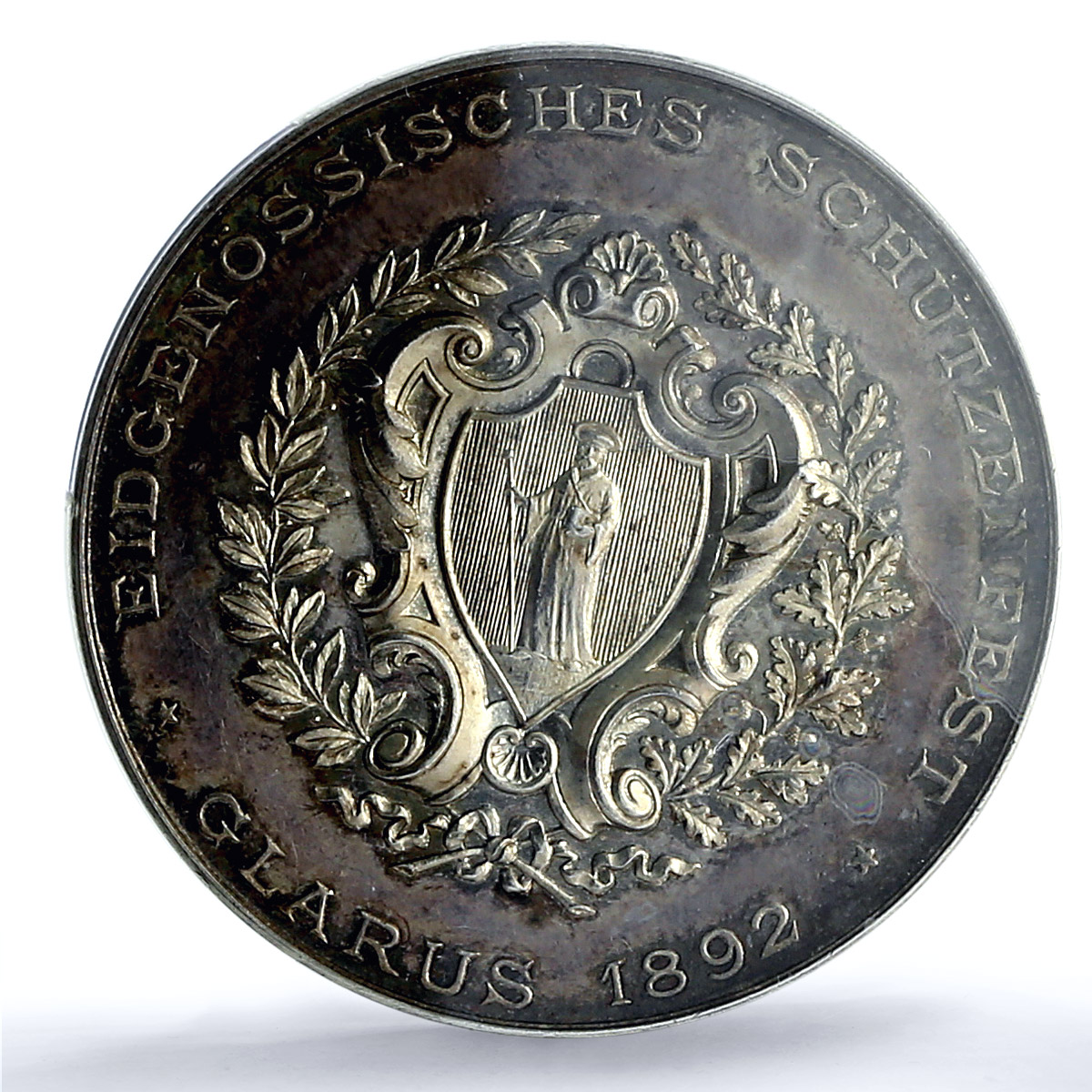 Switzerland Shooting Festival Glarus Glaris SP 62 PCGS silver medal 1892