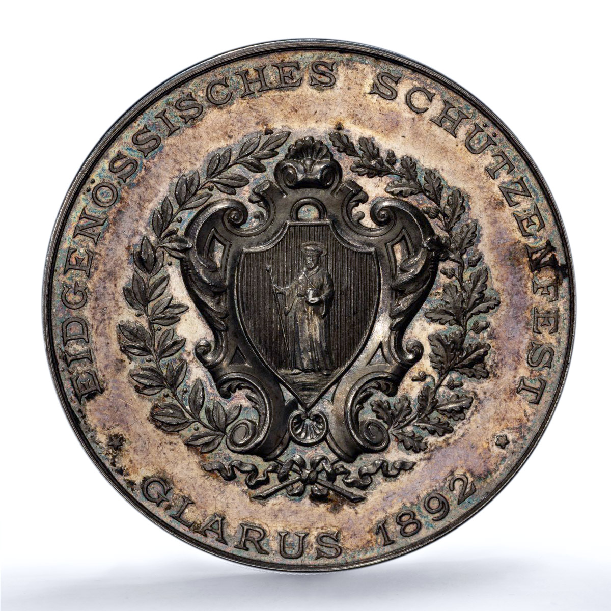 Switzerland Shooting Festival Glarus Glaris SP 62 PCGS silver medal 1892