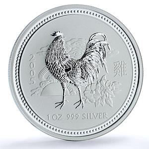 Australia 1 dollar Year of the Rooster KM-695 Lunar Series 1 silver coin 2005