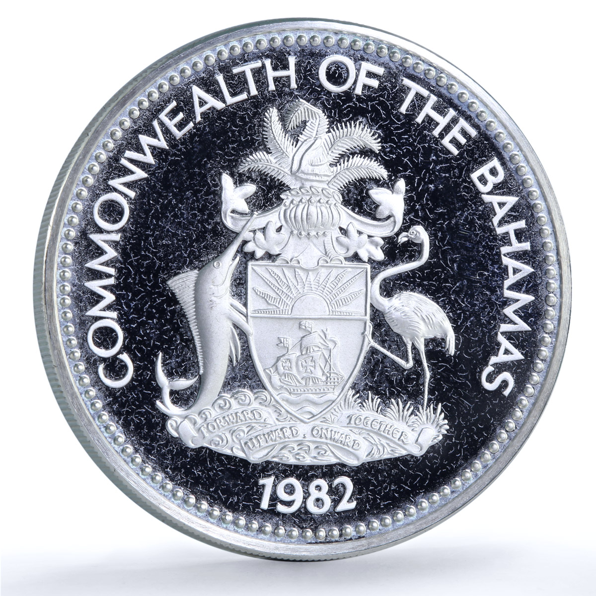 Bahamas 5 dollars Republic KM-91 Ship Clipper proof silver coin 1982