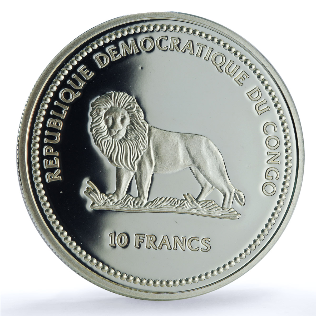 Congo 10 francs Green Butterfly KM-60 Wildlife Protection Fauna silver coin 2002