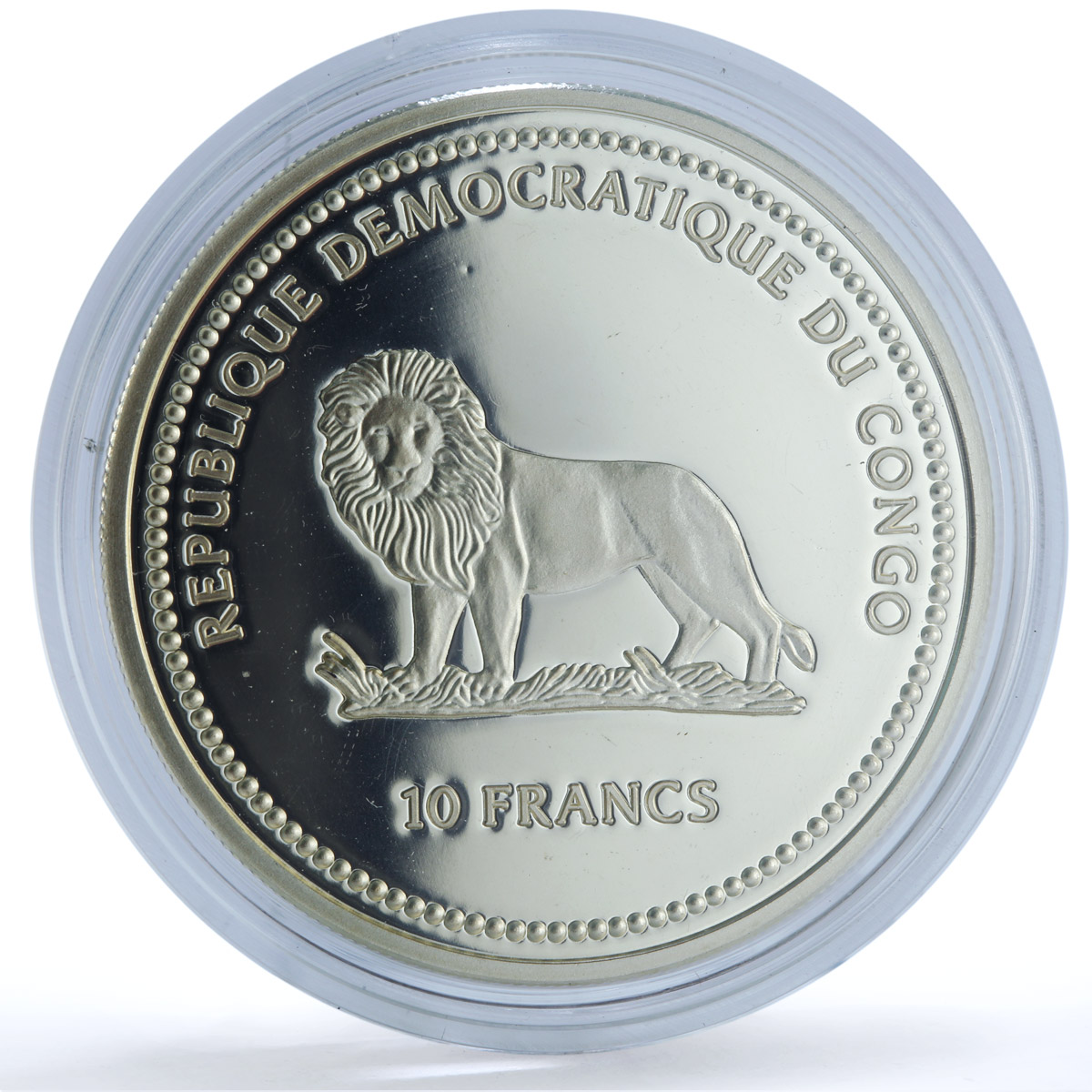 Congo 10 francs Green Butterfly KM-60 Wildlife Protection Fauna silver coin 2002