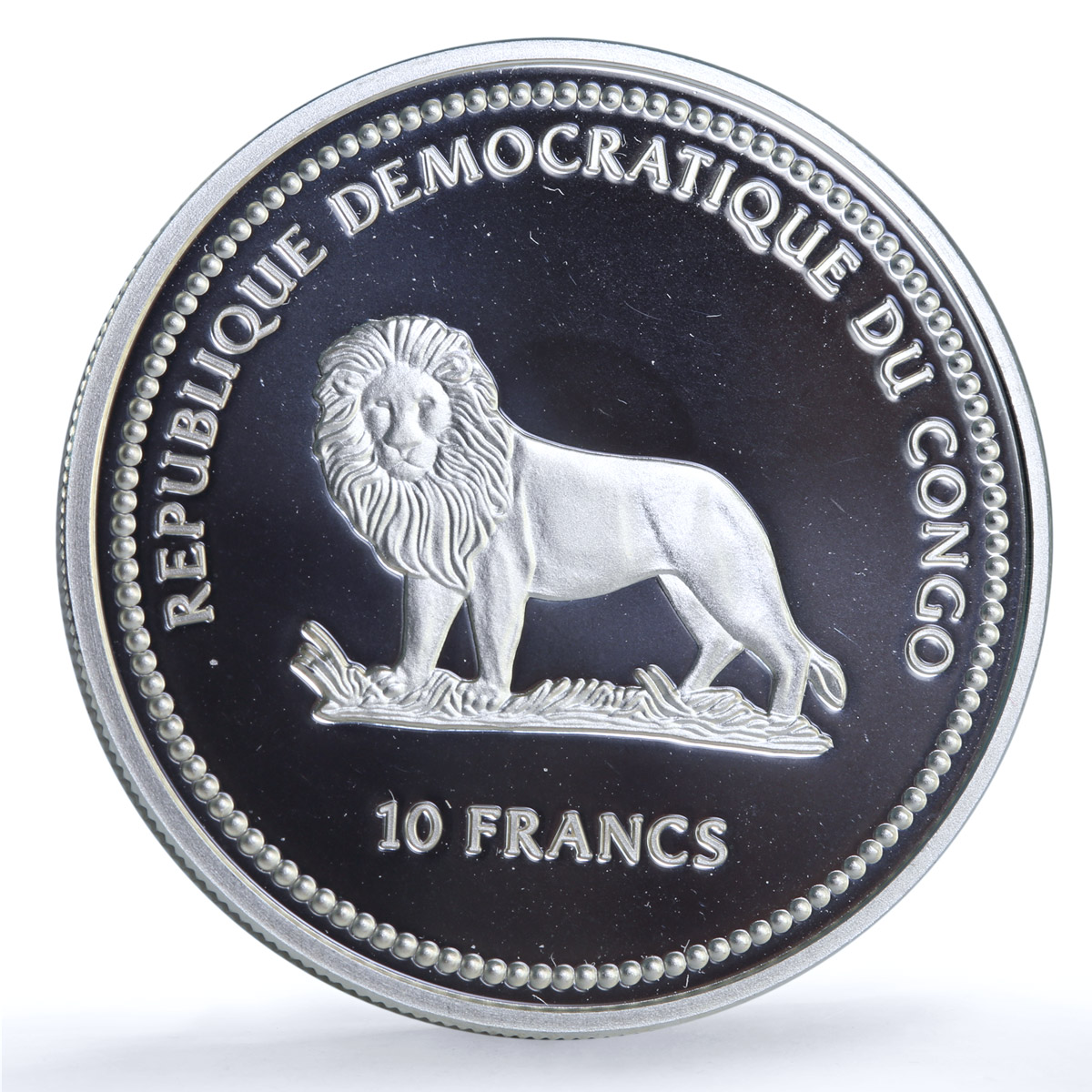 Congo 10 francs Green Butterfly KM-60 Wildlife Protection Fauna silver coin 2002