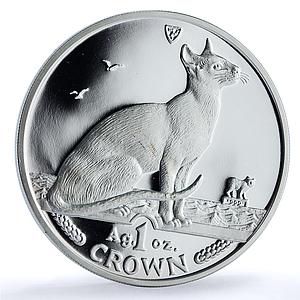 Isle of Man 1 crown Siamese KM-332a Cat Crowns proof silver coin 1992
