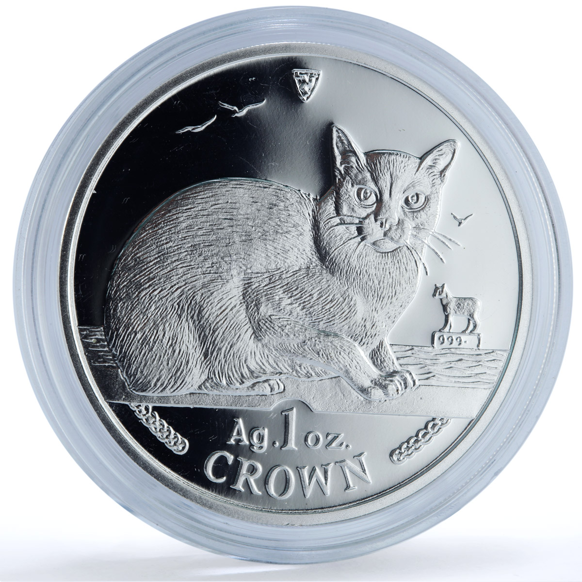Isle of Man 1 crown Burmese KM-621a Cat Crowns proof silver coin 1996