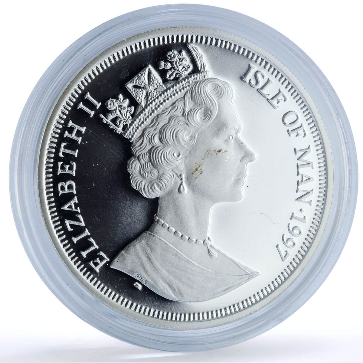 Isle of Man 1 crown Long Haired Smoke KM-774a Cat Crowns proof silver coin 1997