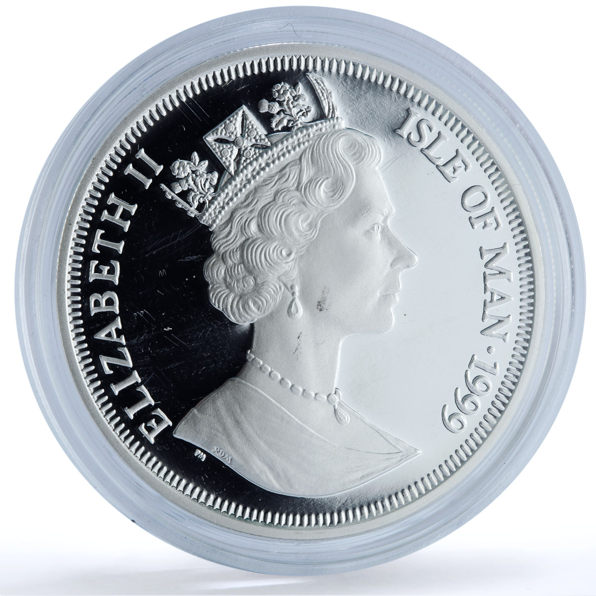 Isle of Man 1 crown Blue British Short Hair KM-966a Cat Crowns silver coin 1999