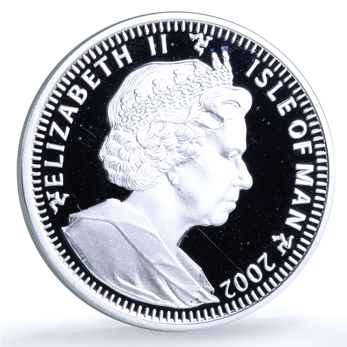 Isle of Man 1 crown Bengal KM-1111a Cat Crowns proof silver coin 2002