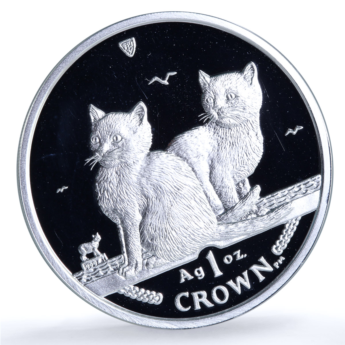 Isle of Man 1 crown Balinese Kittens KM-1165a Cat Crowns proof silver coin 2003