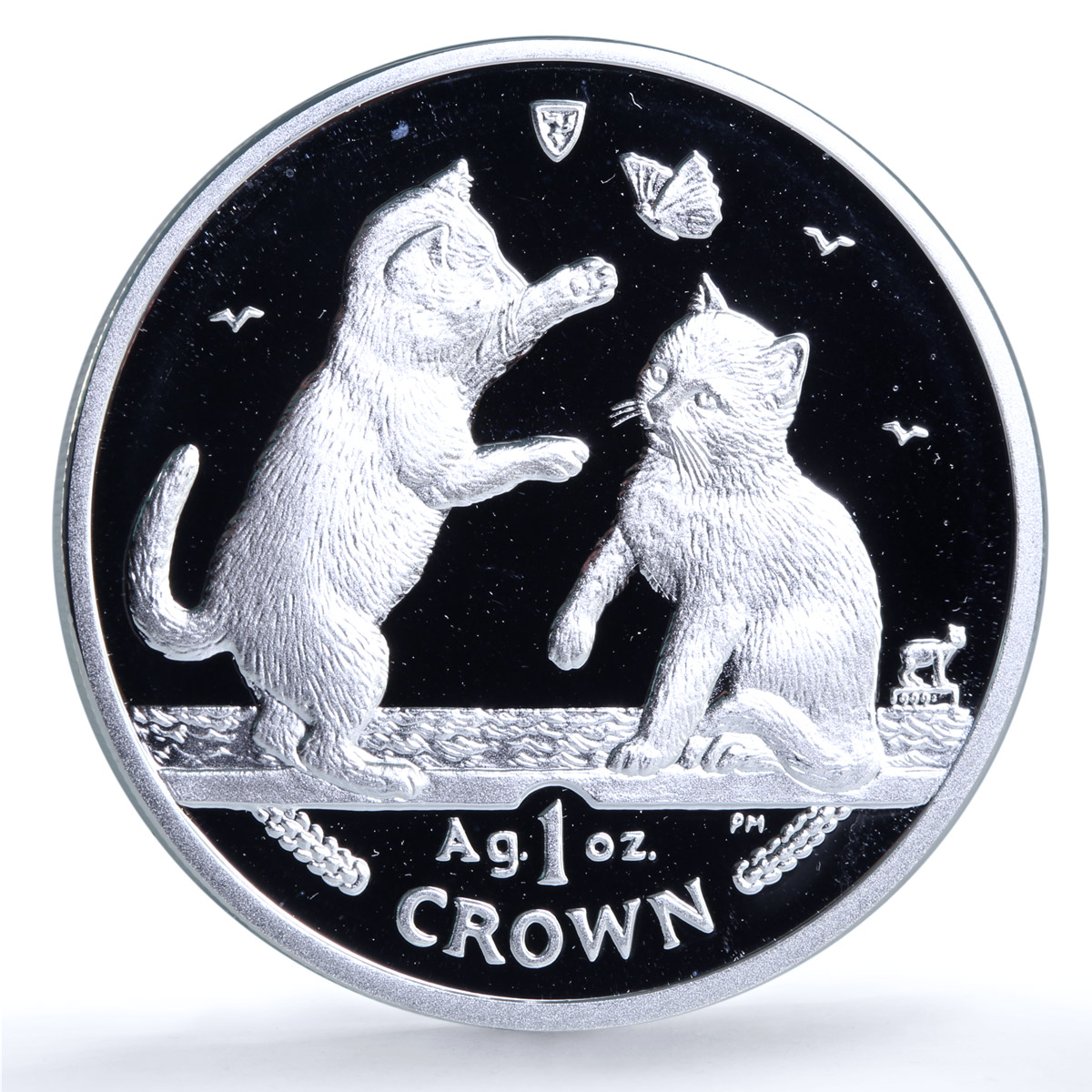 Isle of Man 1 crown Tonkinese Kittens KM-1246a Cat Crowns proof silver coin 2004