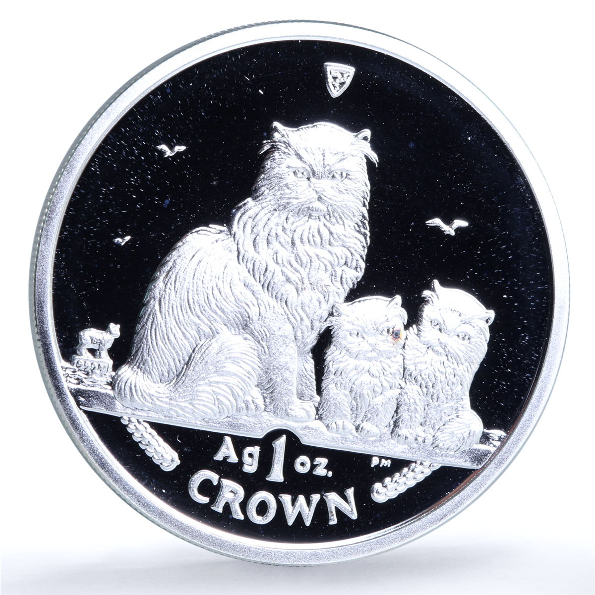 Isle of Man 1 crown Himalayan Kittens KM-1266a Cat Crowns proof silver coin 2005
